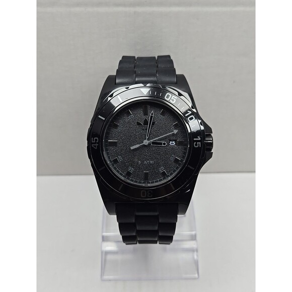 Adidas Stockholm ADH2669 Diver Quartz Date 5 ATM Silicone Strap New Battery 48MM - Picture 1 of 10